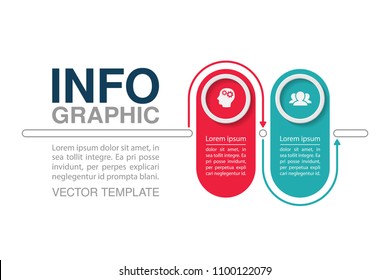 Vector infographic template for diagram, graph, presentation, chart, business concept with 2 options.