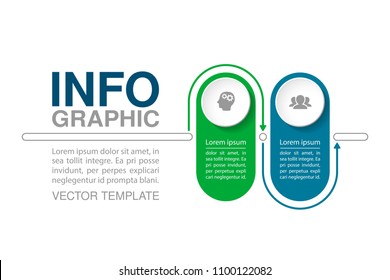 Vector infographic template for diagram, graph, presentation, chart, business concept with 2 options.