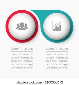 Vector infographic template for diagram, graph, presentation, chart, business concept with 2 options.
