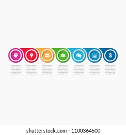 Vector infographic template for diagram, graph, presentation, chart, business concept with 7 options.