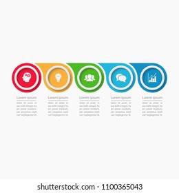 Vector infographic template for diagram, graph, presentation, chart, business concept with 5 options.
