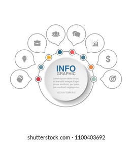 Vector infographic template for diagram, graph, presentation, chart, business concept with 8 options.