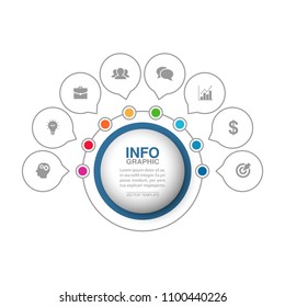 Vector infographic template for diagram, graph, presentation, chart, business concept with 8 options.