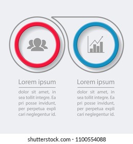 Vector infographic template for diagram, graph, presentation, chart, business concept with 2 options.