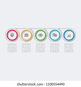 Vector infographic template for diagram, graph, presentation, chart, business concept with 5 options.