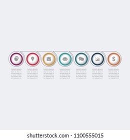Vector infographic template for diagram, graph, presentation, chart, business concept with 7 options.