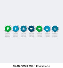 Vector infographic template for diagram, graph, presentation, chart, business concept with 7 options.