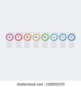 Vector infographic template for diagram, graph, presentation, chart, business concept with 8 options.