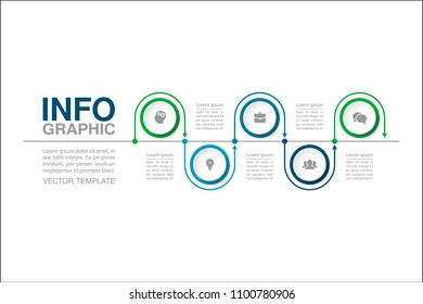 Vector infographic template for diagram, graph, presentation, chart, business concept with 5 options.