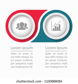 Vector infographic template for diagram, graph, presentation, chart, business concept with 2 options.