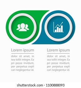 Vector infographic template for diagram, graph, presentation, chart, business concept with 2 options.