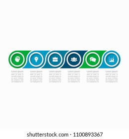 Vector infographic template for diagram, graph, presentation, chart, business concept with 6 options.