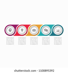 Vector infographic template for diagram, graph, presentation, chart, business concept with 5 options.