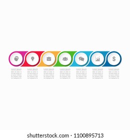 Vector infographic template for diagram, graph, presentation, chart, business concept with 7 options.