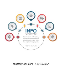 Vector infographic template for diagram, graph, presentation, chart, business concept with 7 options.
