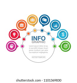 Vector infographic template for diagram, graph, presentation, chart, business concept with 8 options.
