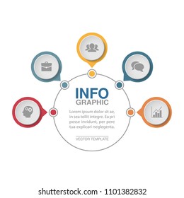 Vector infographic template for diagram, graph, presentation, chart, business concept with 5 options.