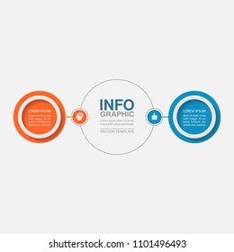 Vector infographic template for diagram, graph, presentation, chart, business concept with 2 options.