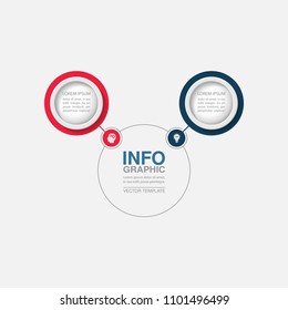 Vector infographic template for diagram, graph, presentation, chart, business concept with 2 options.