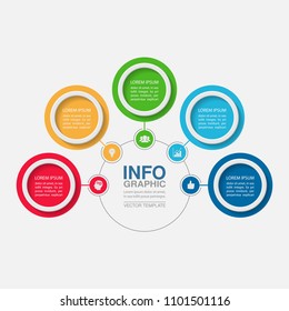 Vector infographic template for diagram, graph, presentation, chart, business concept with 5 options.