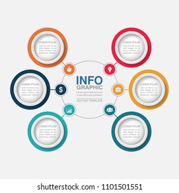Vector infographic template for diagram, graph, presentation, chart, business concept with 6 options.