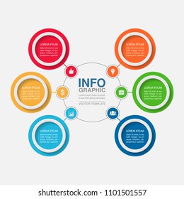 Vector infographic template for diagram, graph, presentation, chart, business concept with 6 options.