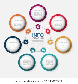 Vector infographic template for diagram, graph, presentation, chart, business concept with 7 options.