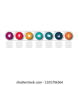 Vector infographic template for diagram, graph, presentation, chart, business concept with 7 options.