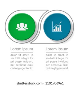 Vector infographic template for diagram, graph, presentation, chart, business concept with 2 options.