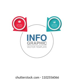 Vector infographic template for diagram, graph, presentation, chart, business concept with 2 options.
