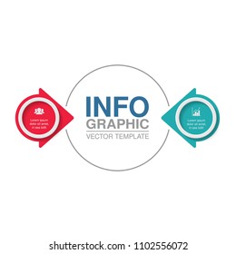 Vector infographic template for diagram, graph, presentation, chart, business concept with 2 options.
