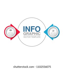 Vector infographic template for diagram, graph, presentation, chart, business concept with 2 options.