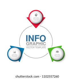 Vector infographic template for diagram, graph, presentation, chart, business concept with 3 options.