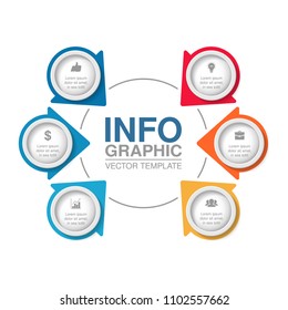 Vector infographic template for diagram, graph, presentation, chart, business concept with 6 options.