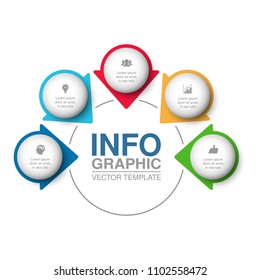 Vector infographic template for diagram, graph, presentation, chart, business concept with 5 options.