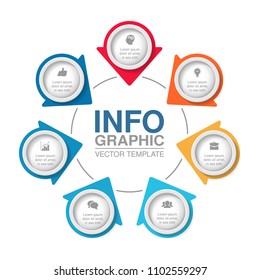 Vector infographic template for diagram, graph, presentation, chart, business concept with 7 options.
