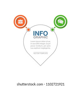 Vector infographic template for diagram, graph, presentation, chart, business concept with 2 options.