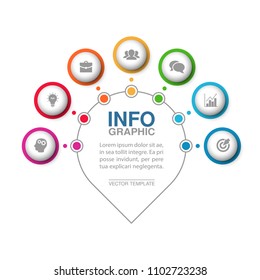 Vector infographic template for diagram, graph, presentation, chart, business concept with 7 options.
