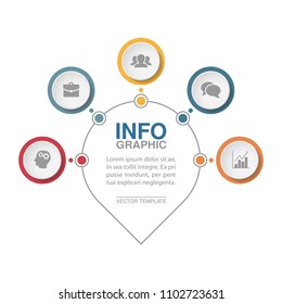 Vector infographic template for diagram, graph, presentation, chart, business concept with 5 options.