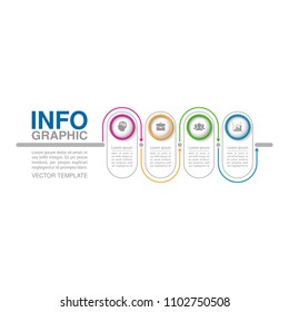 Plantilla de infografía vectorial para diagrama, gráfico, presentación, gráfico, concepto de negocio con 4 opciones.