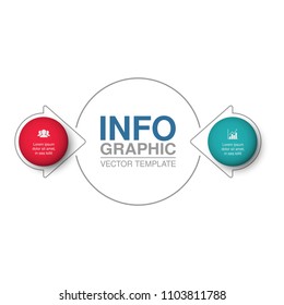 Vector infographic template for diagram, graph, presentation, chart, business concept with 2 options.