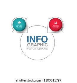 Vector infographic template for diagram, graph, presentation, chart, business concept with 2 options.