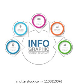 Vector infographic template for diagram, graph, presentation, chart, business concept with 5 options.