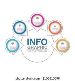 Vector infographic template for diagram, graph, presentation, chart, business concept with 5 options.