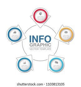 Vector infographic template for diagram, graph, presentation, chart, business concept with 5 options.