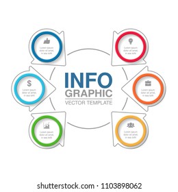 Vector infographic template for diagram, graph, presentation, chart, business concept with 6 options.