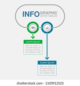 Vector infographic template for diagram, graph, presentation, chart, business concept with 2 options.