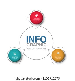 Vector infographic template for diagram, graph, presentation, chart, business concept with 3 options.