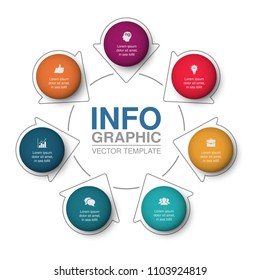 Vector infographic template for diagram, graph, presentation, chart, business concept with 7 options.