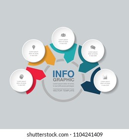 Vector infographic template for diagram, graph, presentation, chart, business concept with 5 options.